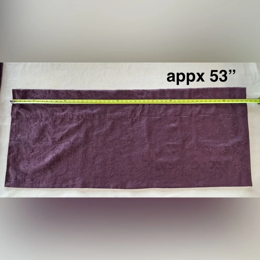 Amethyst Jacquard Brocade Croscill Fabric Curtain Valance (2-piece 53”x22” each)